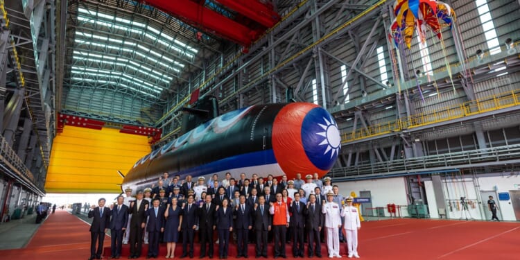 Taiwan's Hai Kun submarine on display.