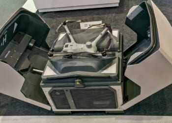 Kuala Lumpur, Malaysia-15th September 2025.The DJI Dock 2, an autonomous drone docking station designed for the DJI Matrice 3D 3TD series drones.