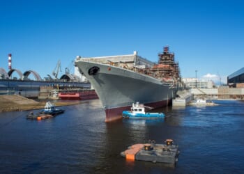 Russia's Admiral Nakhimov battlecruiser in port.