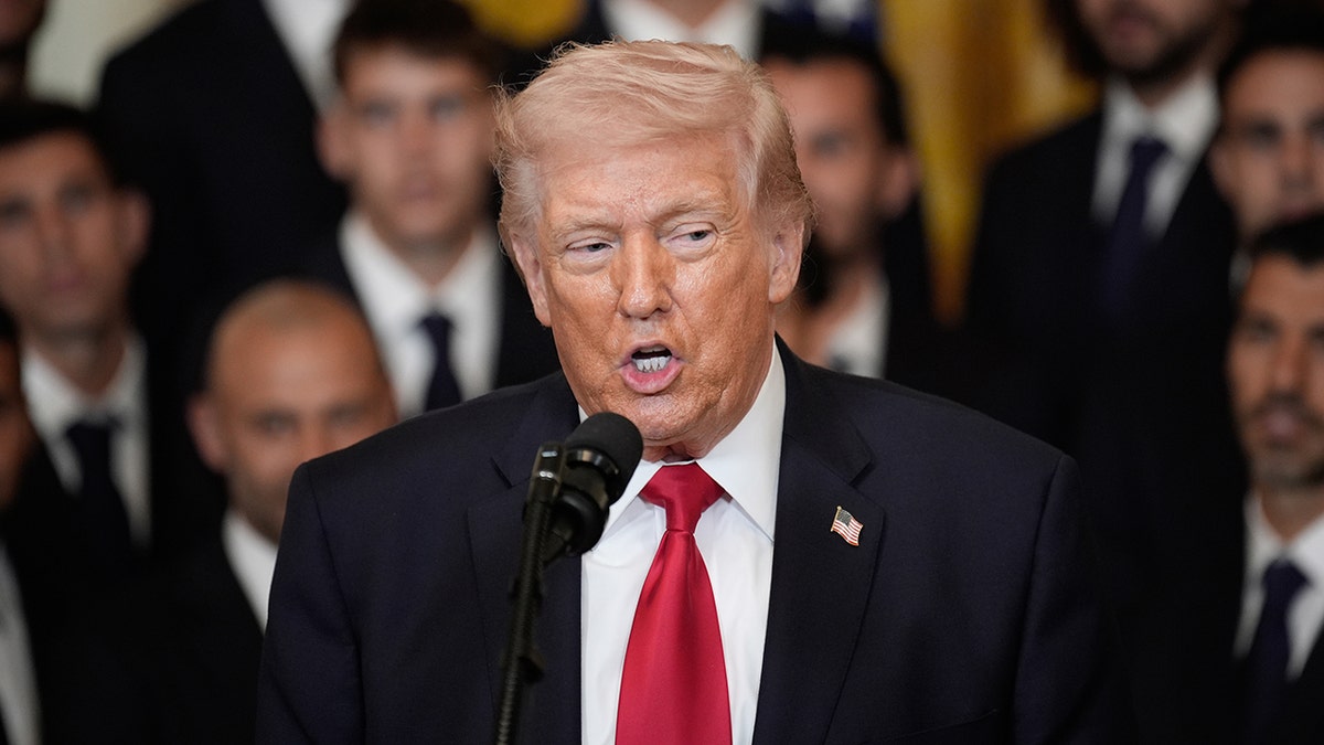 Donald Trump speaks at White House