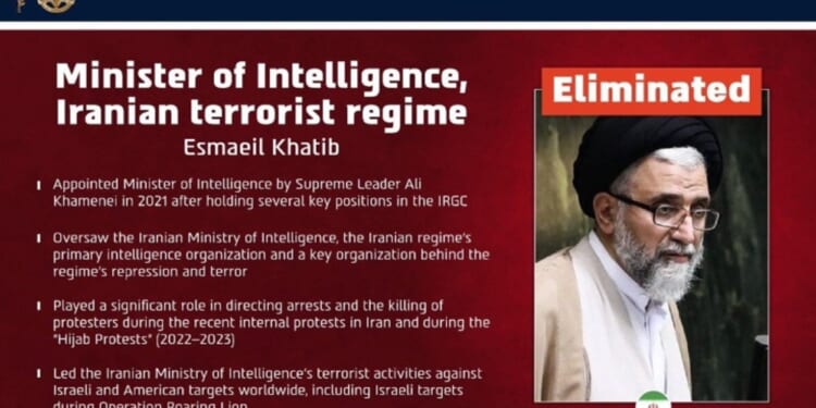 Iranian Intelligence Minister Who Led Assassination Plots Against US Officials Eliminated In Israeli Strike, IDF Says