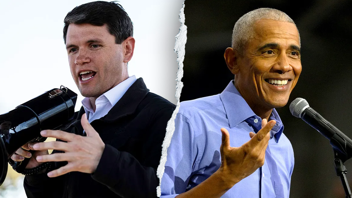 Split image showing James Talarico and Barack Obama
