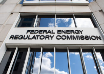 A view of the Federal Energy Regulatory Commission building in Washington, DC, March 2020.