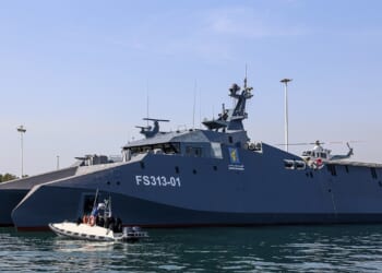 An Iranian Shahid Soleimani-class corvette.