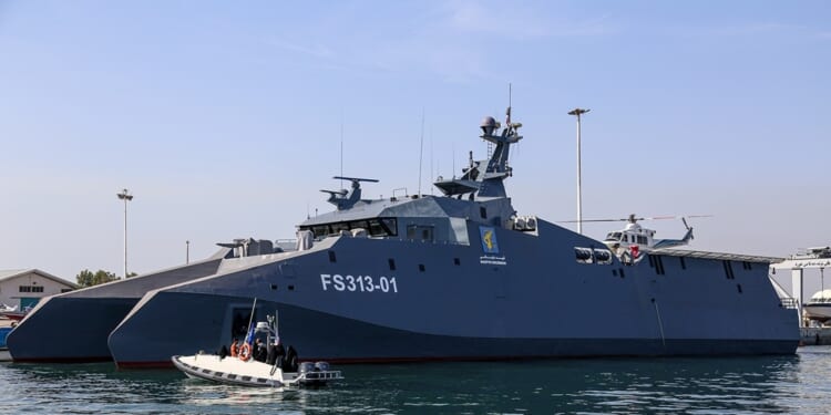 An Iranian Shahid Soleimani-class corvette.
