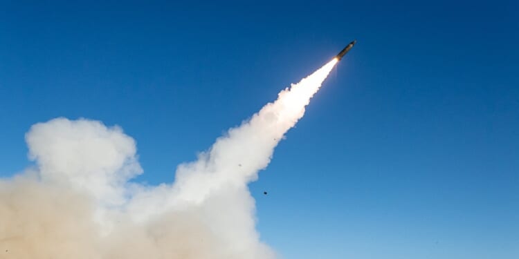 A PrSM missile in flight.