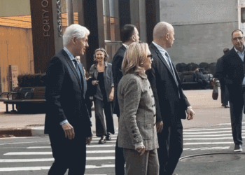 Hillary Clinton caught on video stepping back after pushy former president nudges her at busy NYC intersection