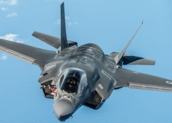An RAF F-35 in flight.