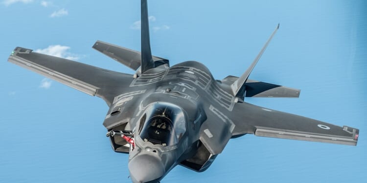 An RAF F-35 in flight.