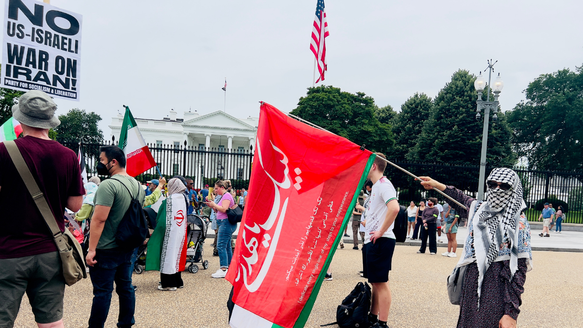 Woman protests for Iran in front of White House
