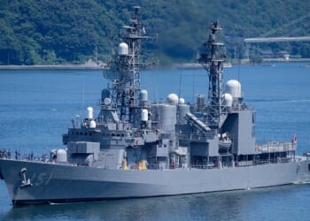 A Japanese Asagiri-class destroyer at sea.