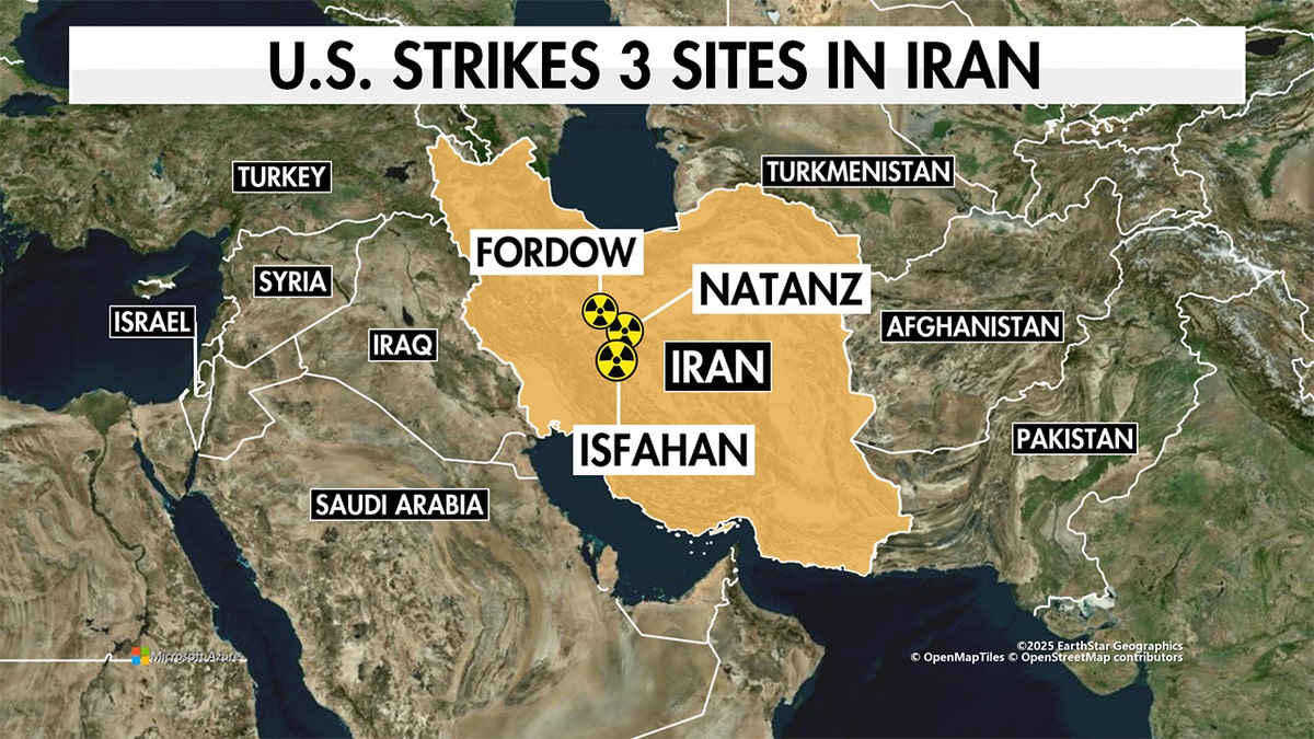 U.S. strikes three sites in Iran
