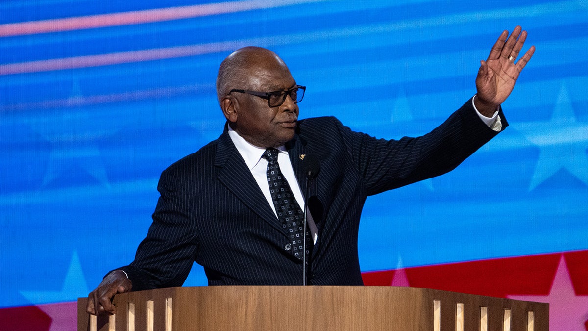 Rep. Jim Clyburn, D-S.C., speaks during the 2024 Democratic National Convention