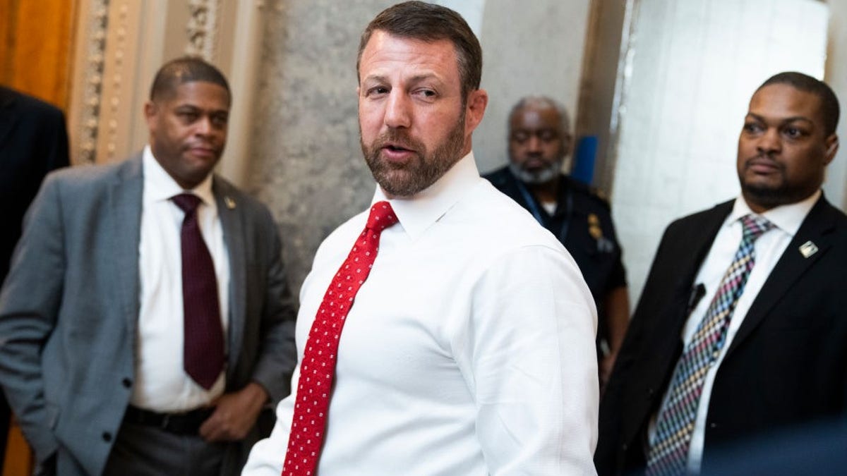 Oklahoma Sen. Markwayne Mullin, R-Okla., walks toward the Senate chamber in the U.S. Capitol.