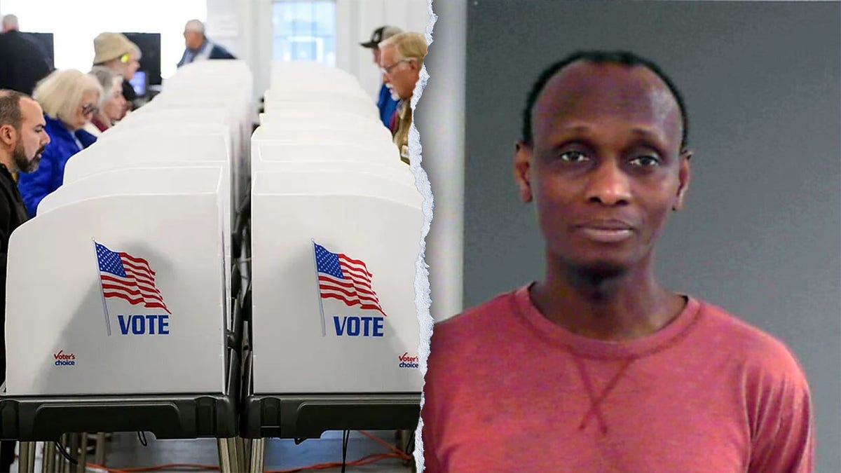 Mahady Sacko mugshot and voting machines.