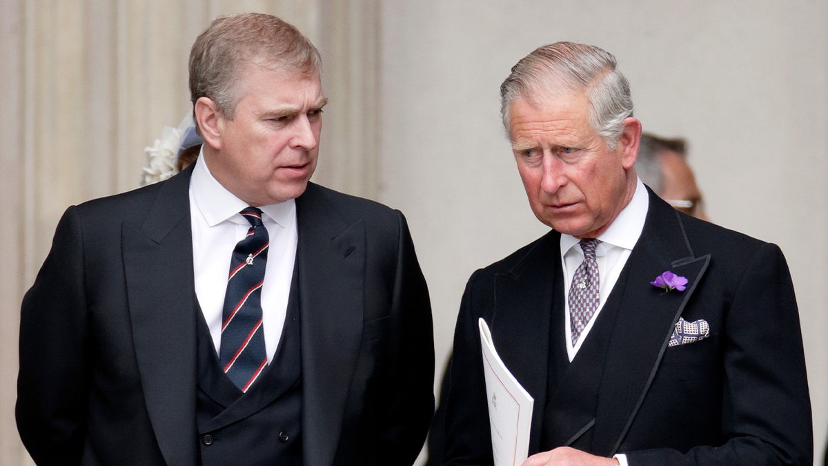 Former Prince Andrew with King Charles in London.