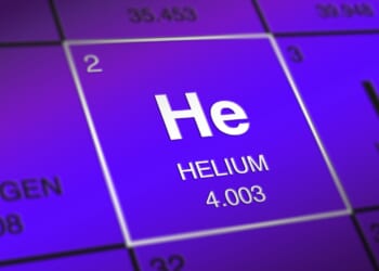 Helium in a periodic table.