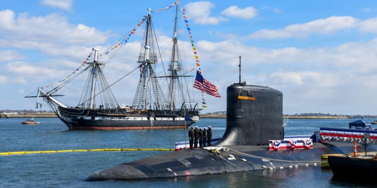 The USS Massachusetts at her commissioning ceremony, March 2026.