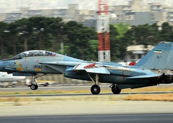 An Iranian F-14 Tomcat in flight.