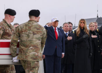 Trump Attends Dignified Transfer of Six Soldiers Killed in Strike