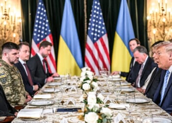 Donald Trump and Volodymyr Zelensky meet at Mar-a-Lago.