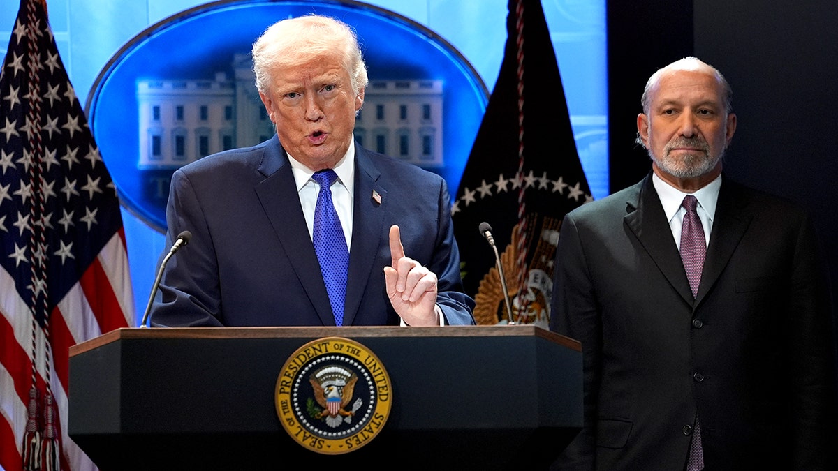 President Donald Trump speaking