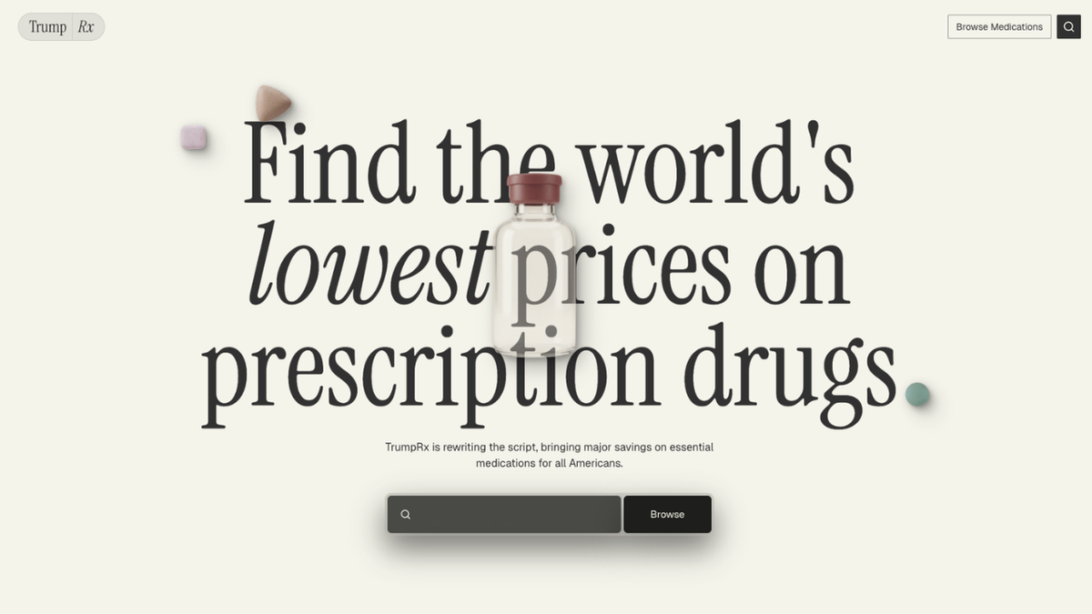 A photo of the Trump administration's Trump Rx website.