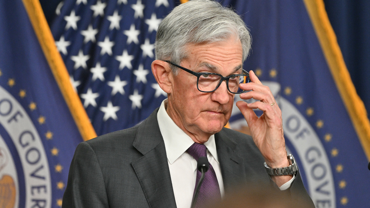 U.S. Federal Reserve Chair Jerome Powell listens to a reporters question during a press conference at the central bank.