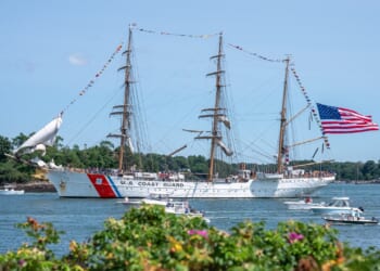 The USCGC Eagle at sail.