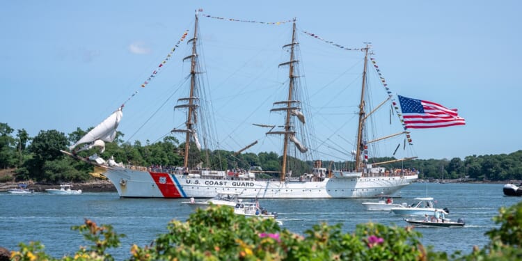 The USCGC Eagle at sail.