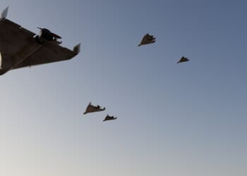 A group of one-way attack drones in the Ukraine War.