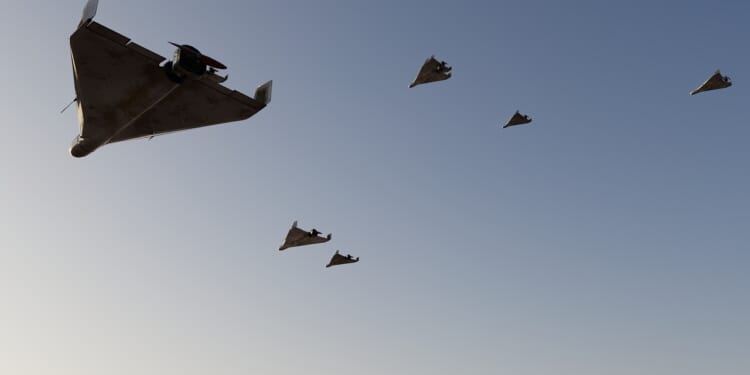 A group of one-way attack drones in the Ukraine War.