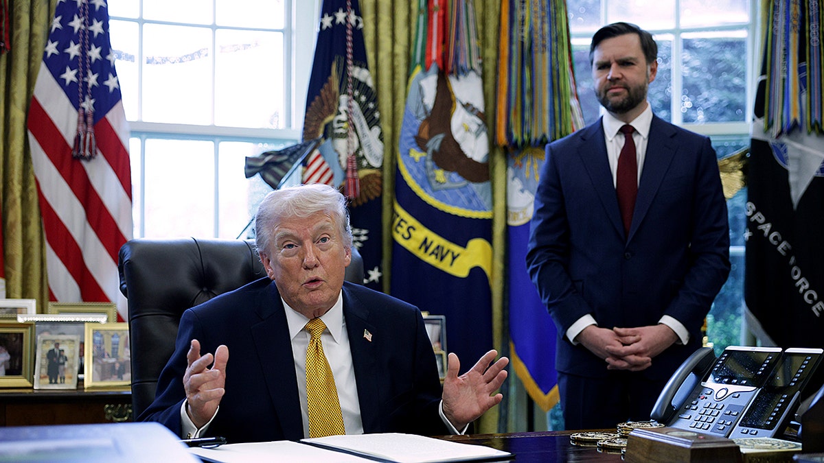 President Donald Trump and Vice President JD Vance in the Oval Office