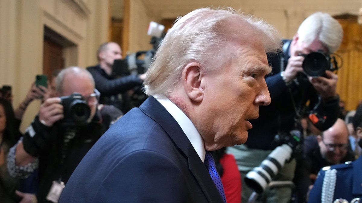 President Donald Trump seen at a ceremony