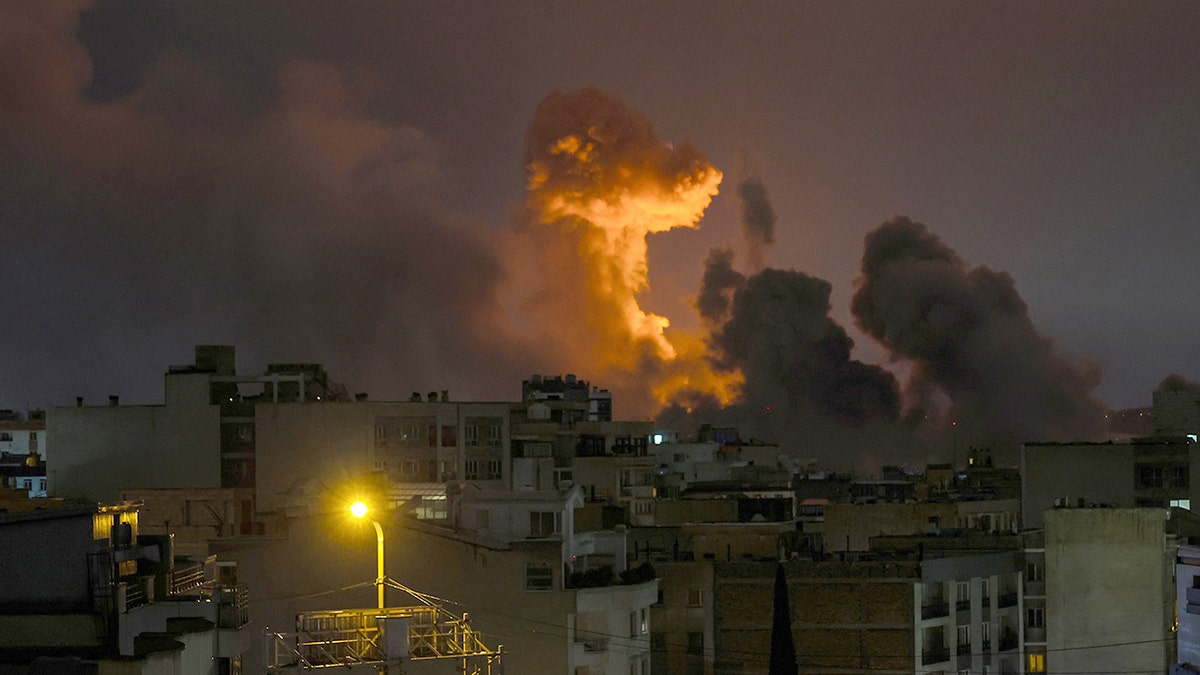 Plume of smoke in Tehran, Iran