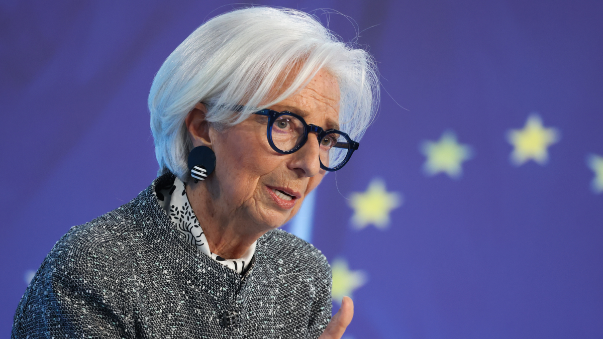 Christine Lagarde, president of the European Central Bank speaks at a conference in Frankfurt, Germany, on March 19, 2026.