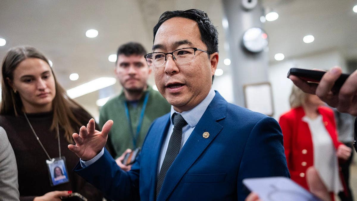 Sen. Andy Kim voting in the U.S. Capitol