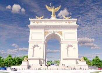 Trump's 'Triumphal Arch' designs show golden Lady Liberty atop monument