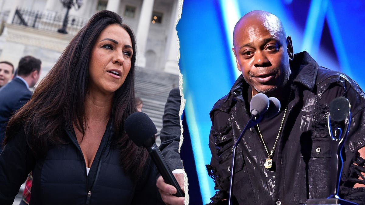 Lauren Boebert, left, pictured alongside Dave Chappelle, right