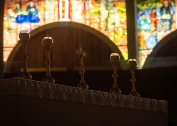 Meeting at the Altar and the Man on the Cross