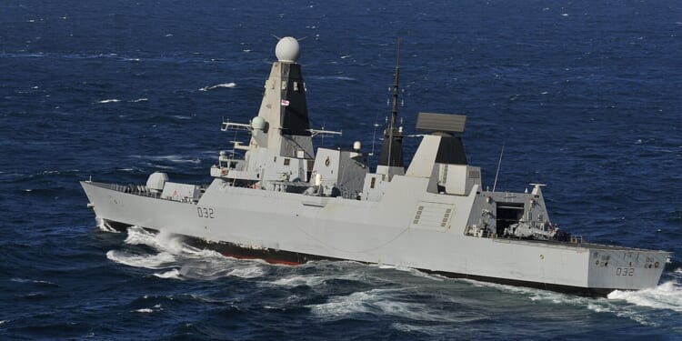 The HMS Daring sailing in the Persian Gulf.