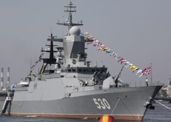 A Russian Steregushchiy corvette at sea.