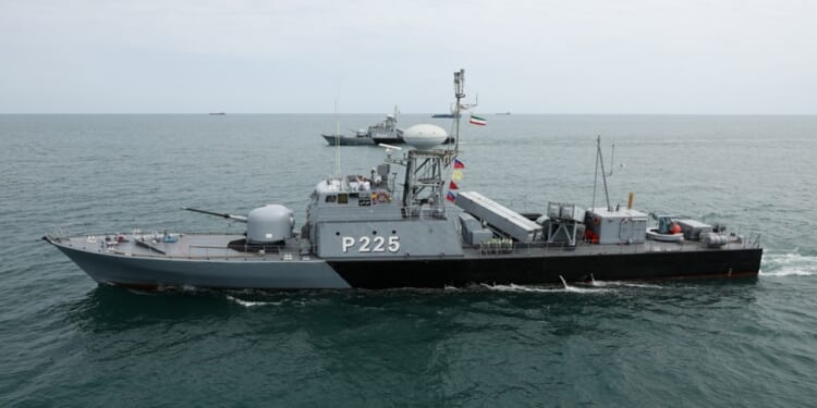An Iranian patrol boat in the Caspian Sea.