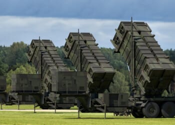 A battery of MIM-104 Patriot missiles in Poland.