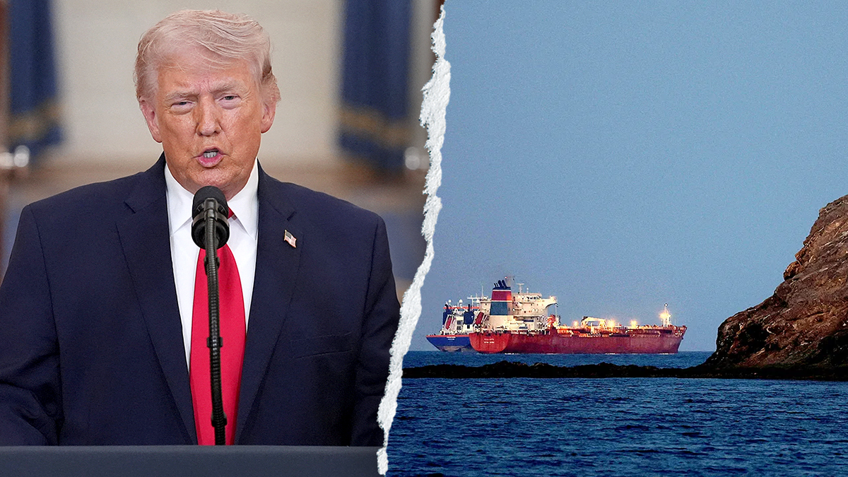 Trump and oil tanker passing through Hormuz Strait split